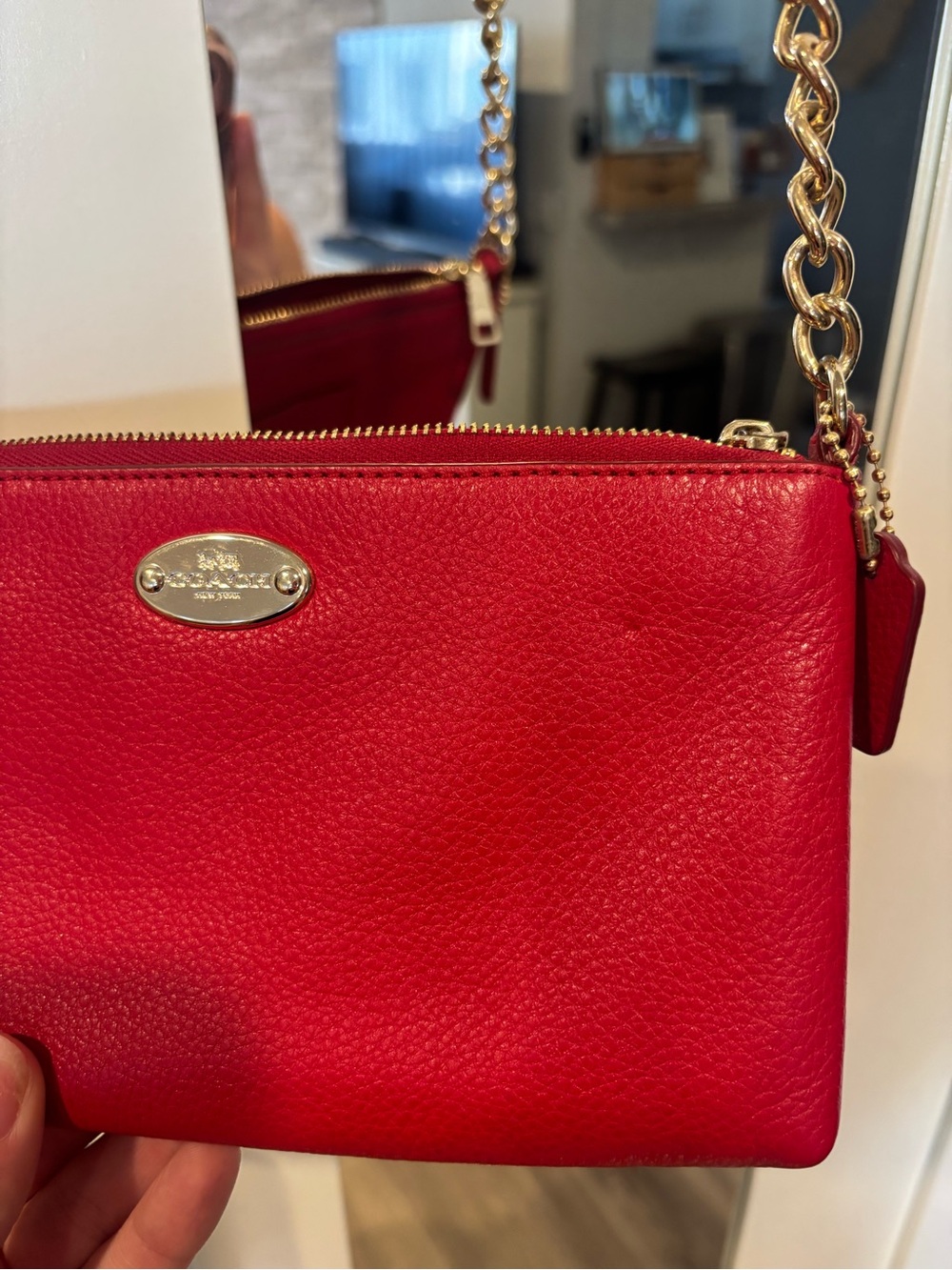 WORN ONCE COACH SMALL RED CROSSBODY BAG - Picture 4 of 16